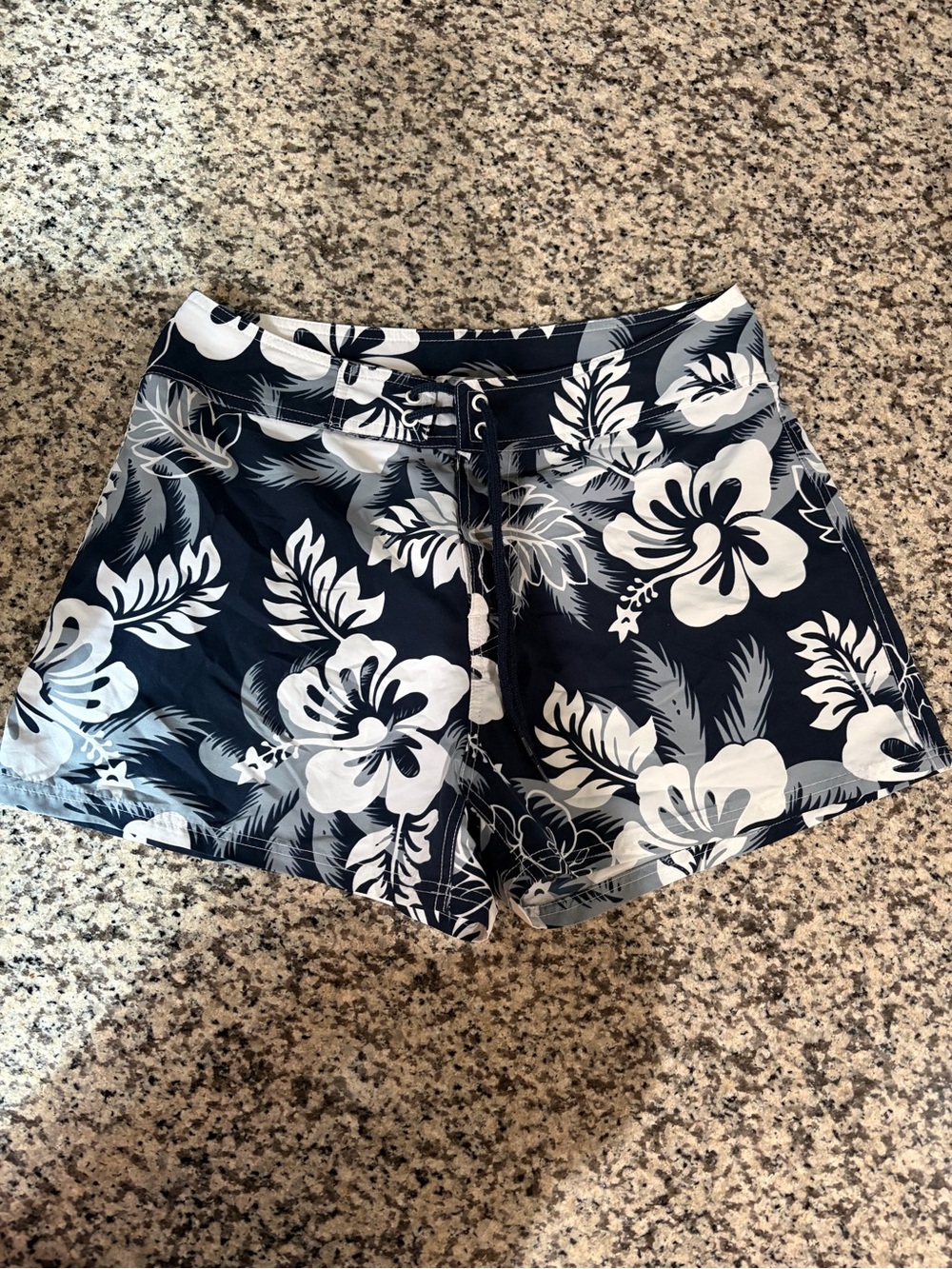 Navy Floral Beachy Swim Shorts